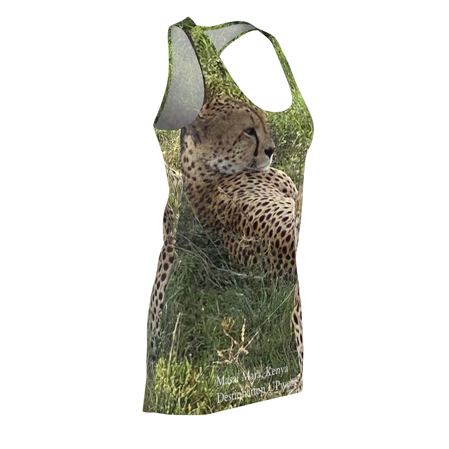 Masai Mara Cheetah's Kenya Women's Cut & Sew Racerback Dress (AOP)