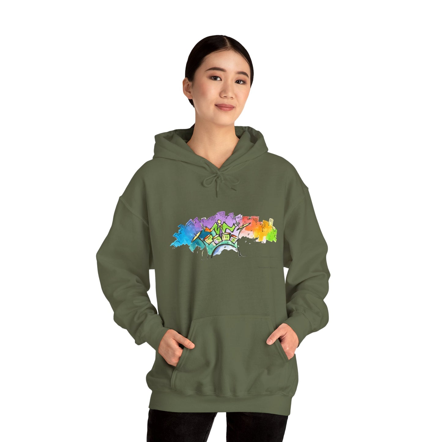 "Urban Pulse" Quincy Conwell From the Abstract Jazz Series  Hooded Sweatshirt