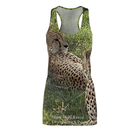 Masai Mara Cheetah's Kenya Women's Cut & Sew Racerback Dress (AOP)