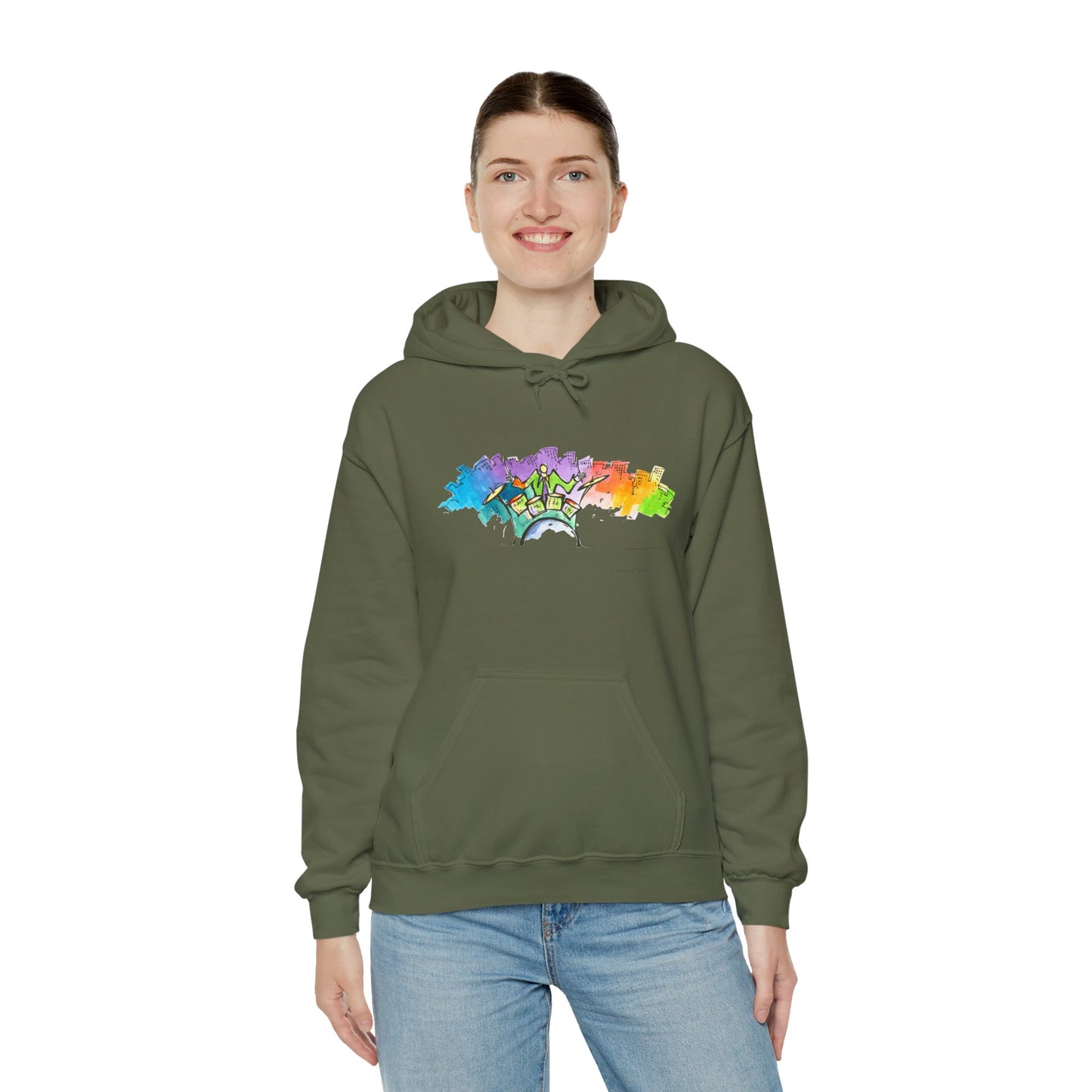 "Urban Pulse" Quincy Conwell From the Abstract Jazz Series  Hooded Sweatshirt