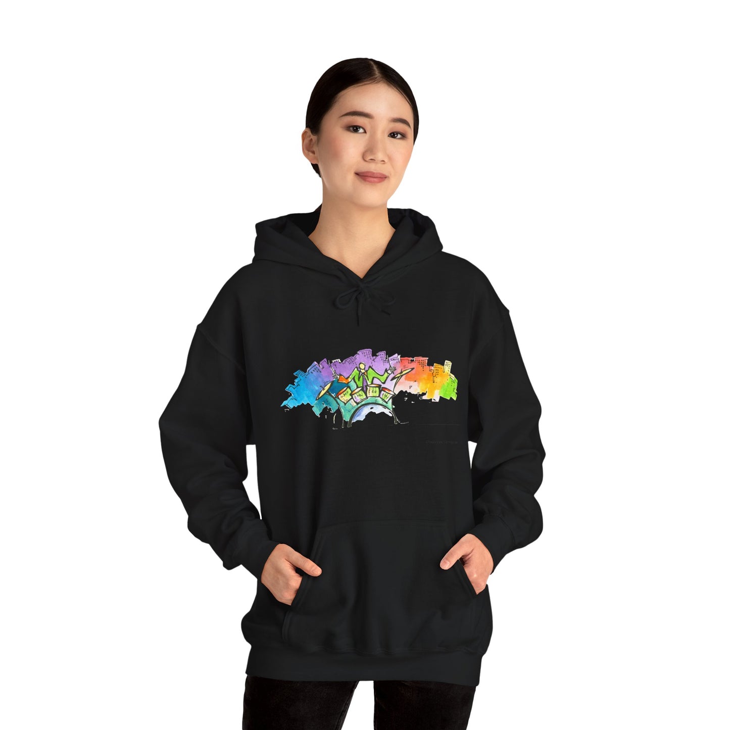 "Urban Pulse" Quincy Conwell From the Abstract Jazz Series  Hooded Sweatshirt