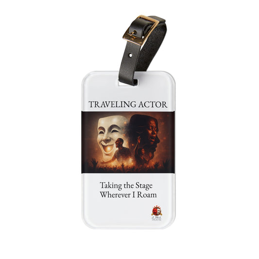 Theatrical Luggage Tag | Perfect Gift for Actors, Travel Enthusiasts, Unique Travel Accessory, Actor's Travel Gear, Personalized Baggage Tag