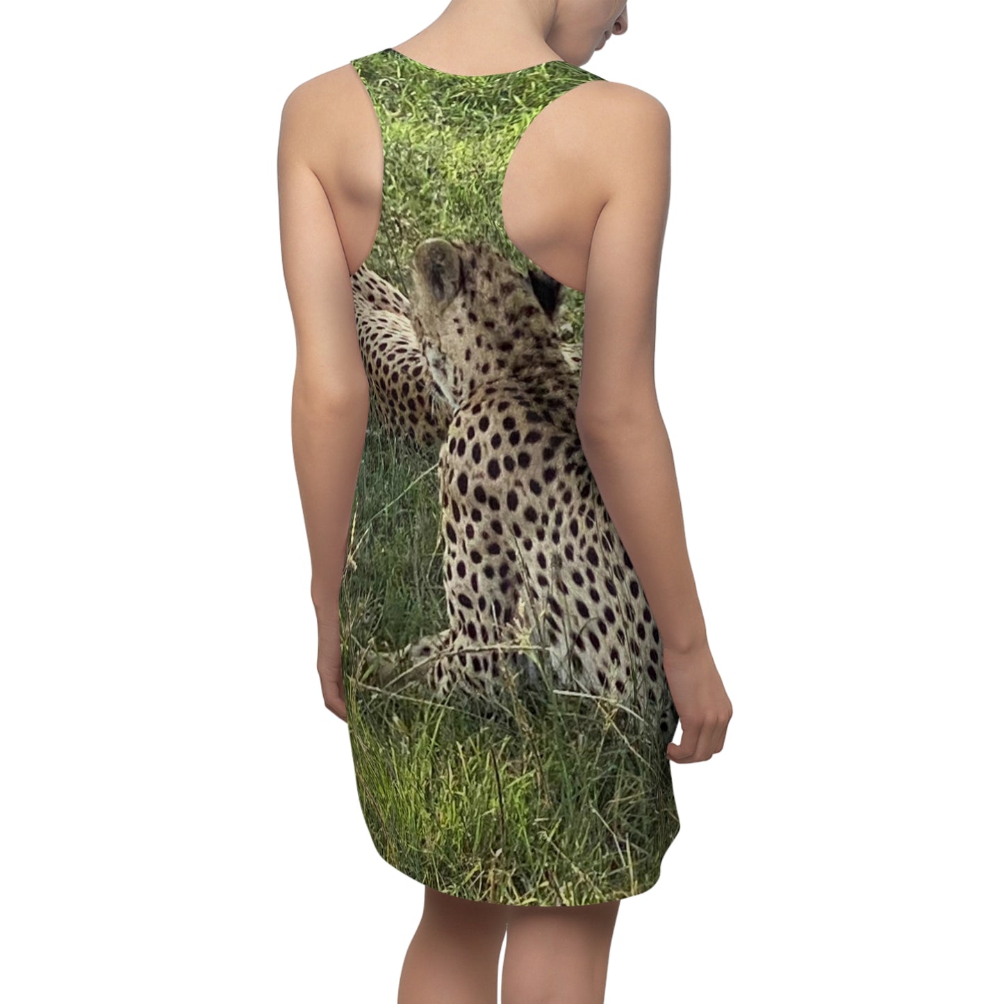 Masai Mara Cheetah's Kenya Women's Cut & Sew Racerback Dress (AOP)