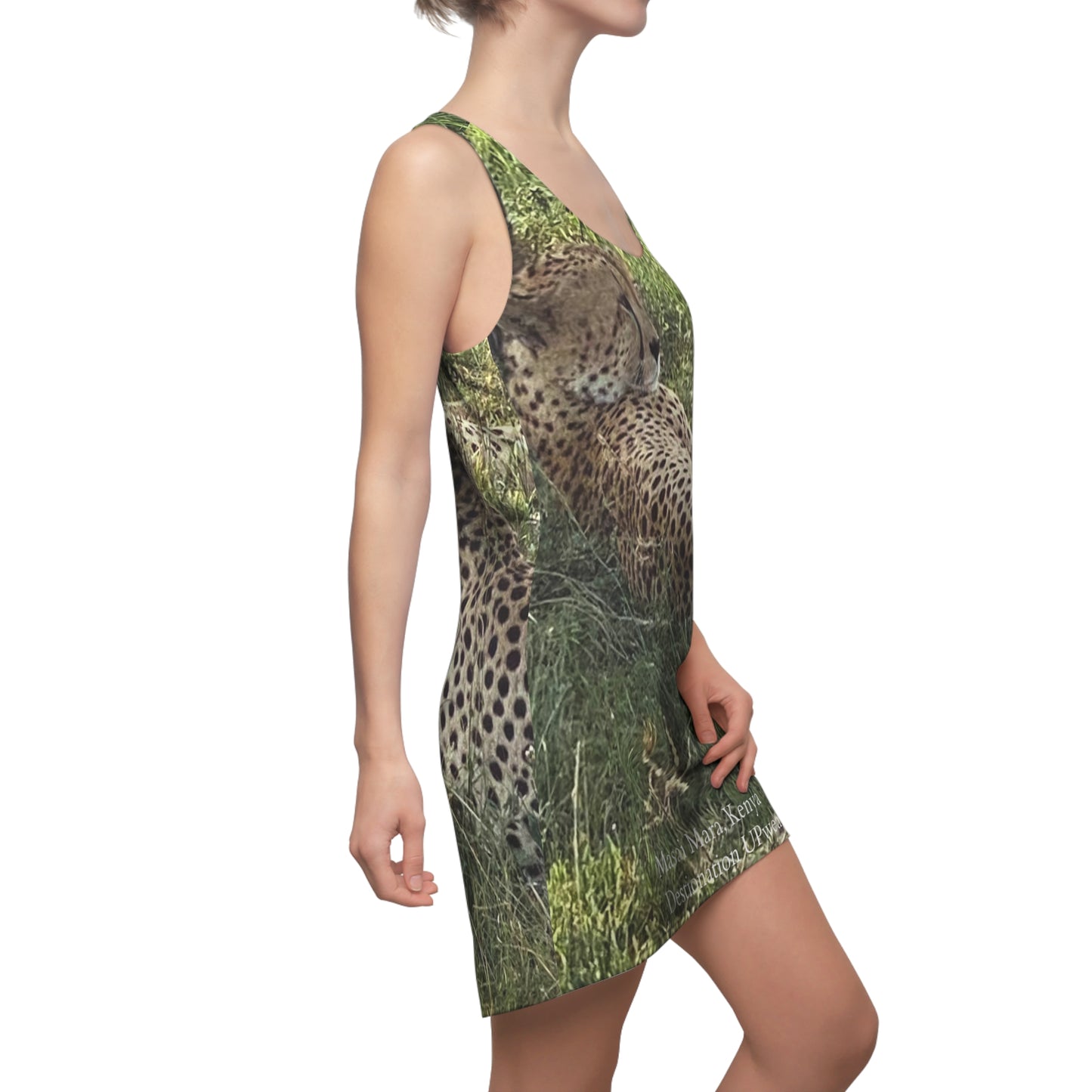 Masai Mara Cheetah's Kenya Women's Cut & Sew Racerback Dress (AOP)