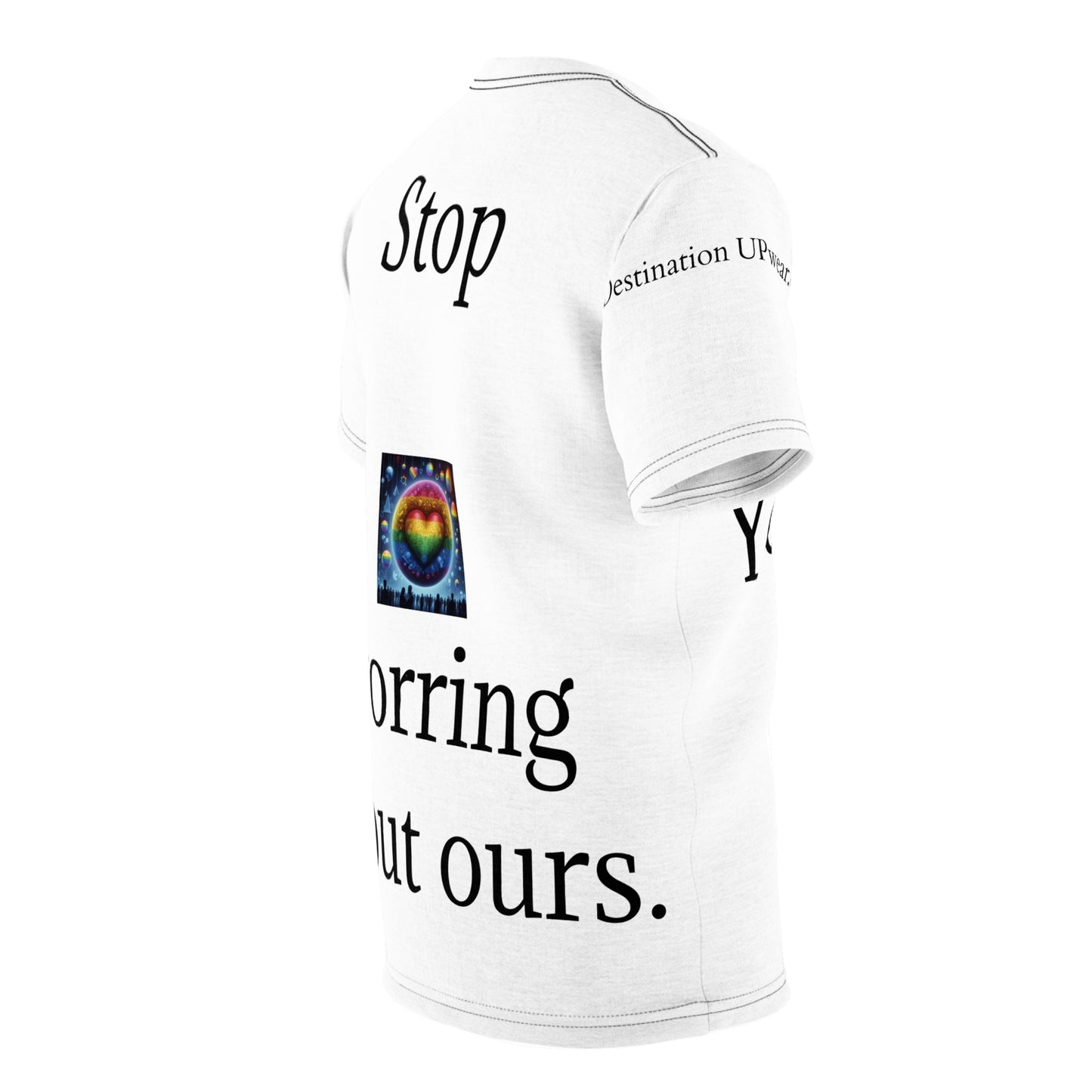 Seek Your Own Life.  Stop worrying about ours.  Unisex Cut & Sew Tee (AOP)