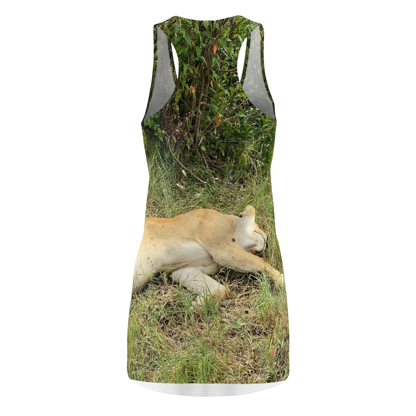 Masai Mara Lion's Kenya Women's Cut & Sew Racerback Dress (AOP)