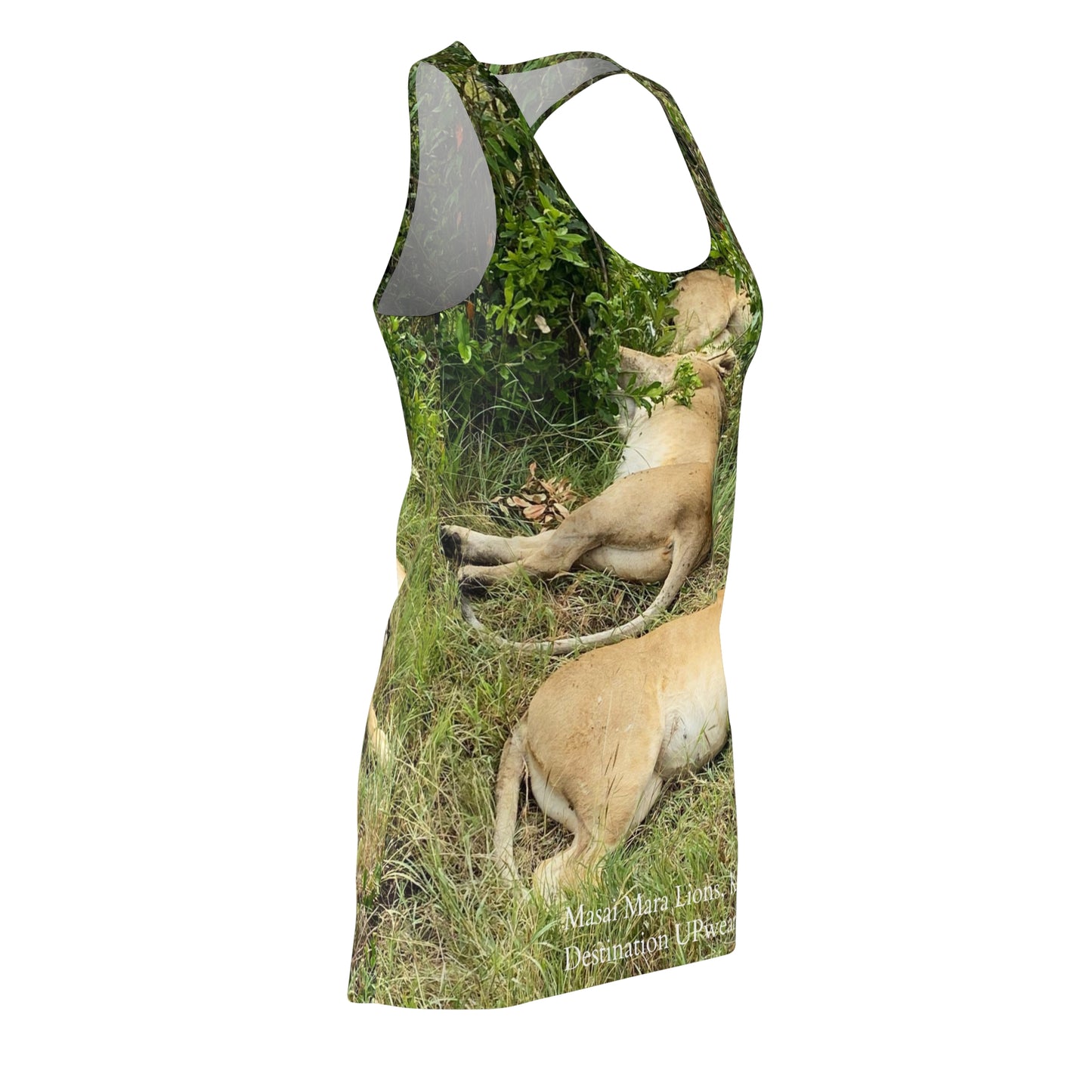 Masai Mara Lion's Kenya Women's Cut & Sew Racerback Dress (AOP)