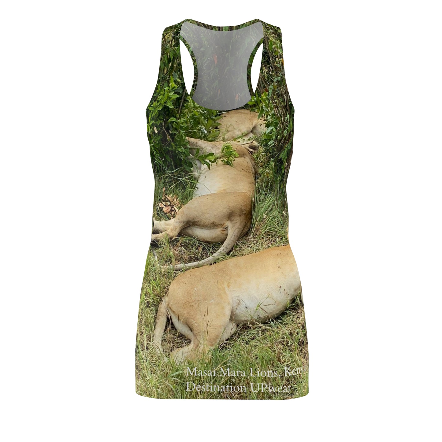 Masai Mara Lion's Kenya Women's Cut & Sew Racerback Dress (AOP)