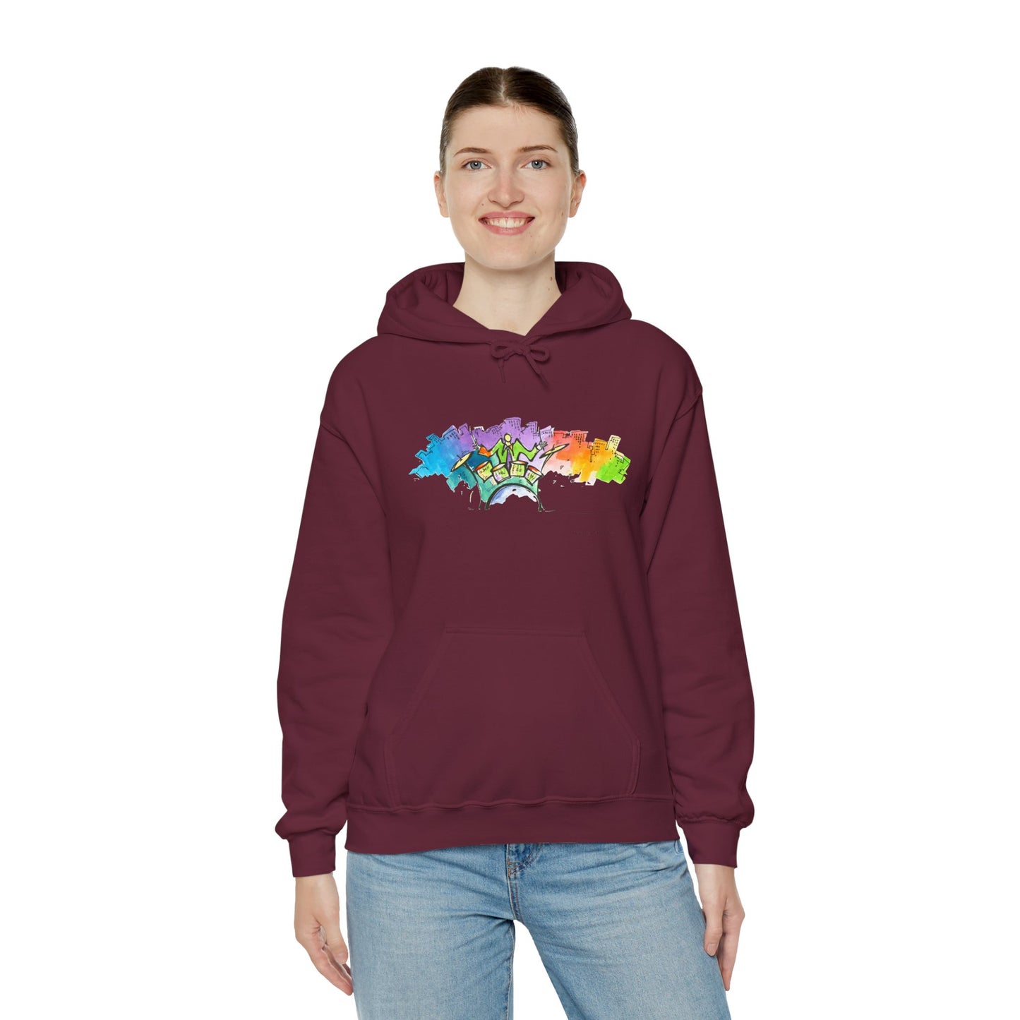 "Urban Pulse" Quincy Conwell From the Abstract Jazz Series  Hooded Sweatshirt