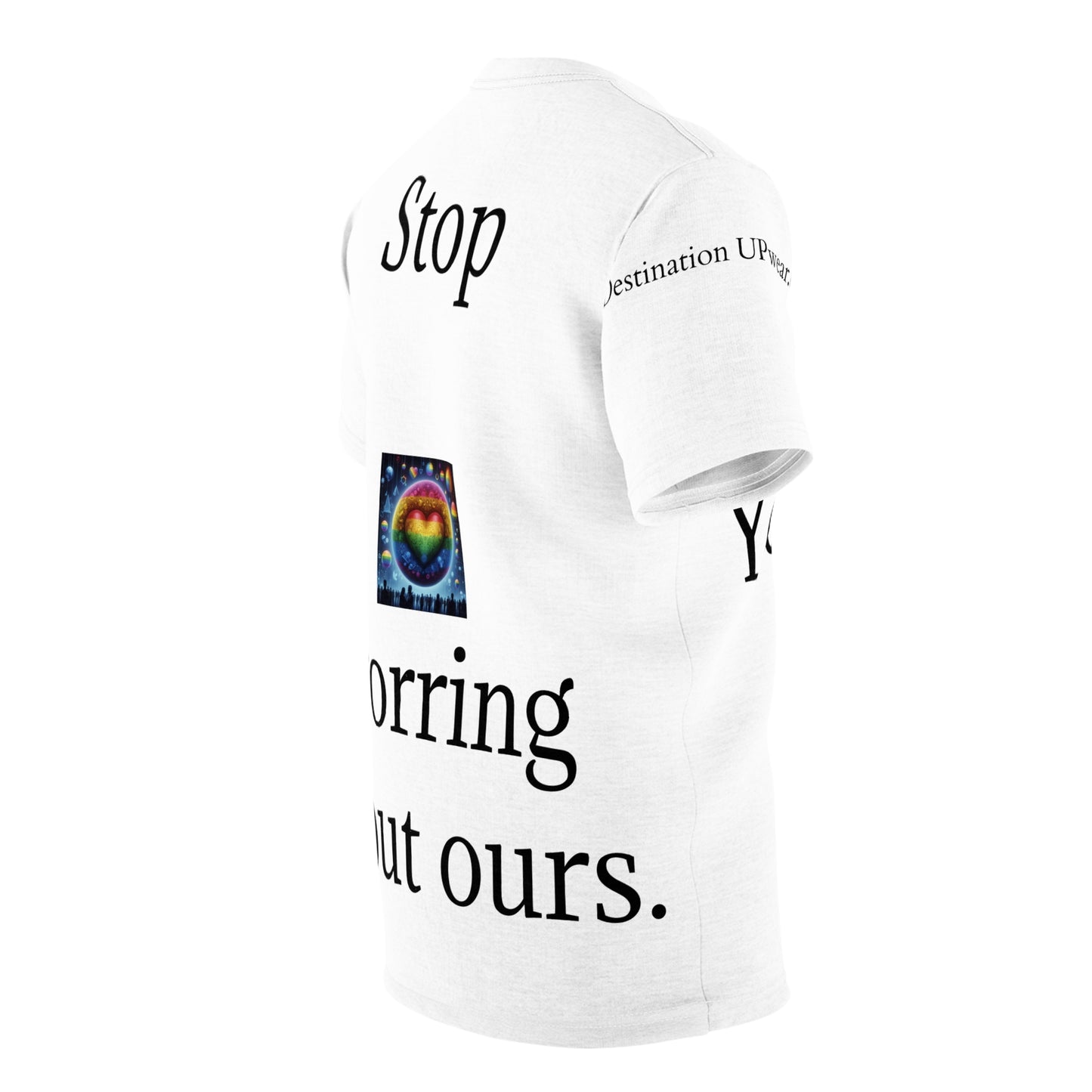 Seek Your Own Life.  Stop worrying about ours.  Unisex Cut & Sew Tee (AOP)