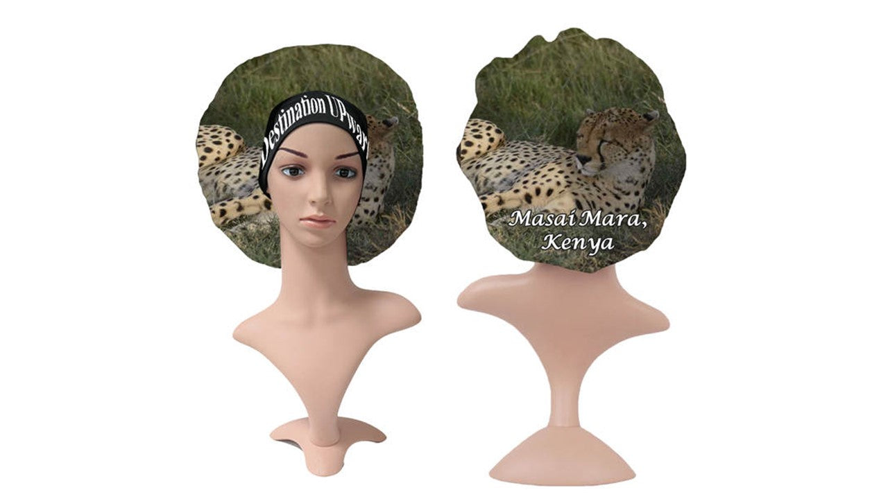 Masai Mara, Kenya Bonnet Satin Reversible Hair Bonnet Cap, Wide Edge